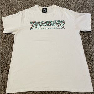 Thrasher Magazine Mens ROSES LOGO Skateboard T Shirt WHITE size M
